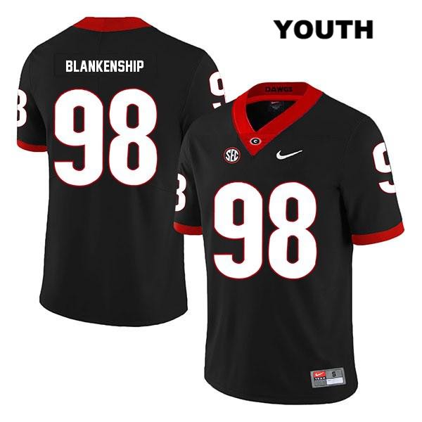 Georgia Bulldogs Youth Rodrigo Blankenship #98 NCAA Legend Authentic Black Nike Stitched College Football Jersey ITD3756LG